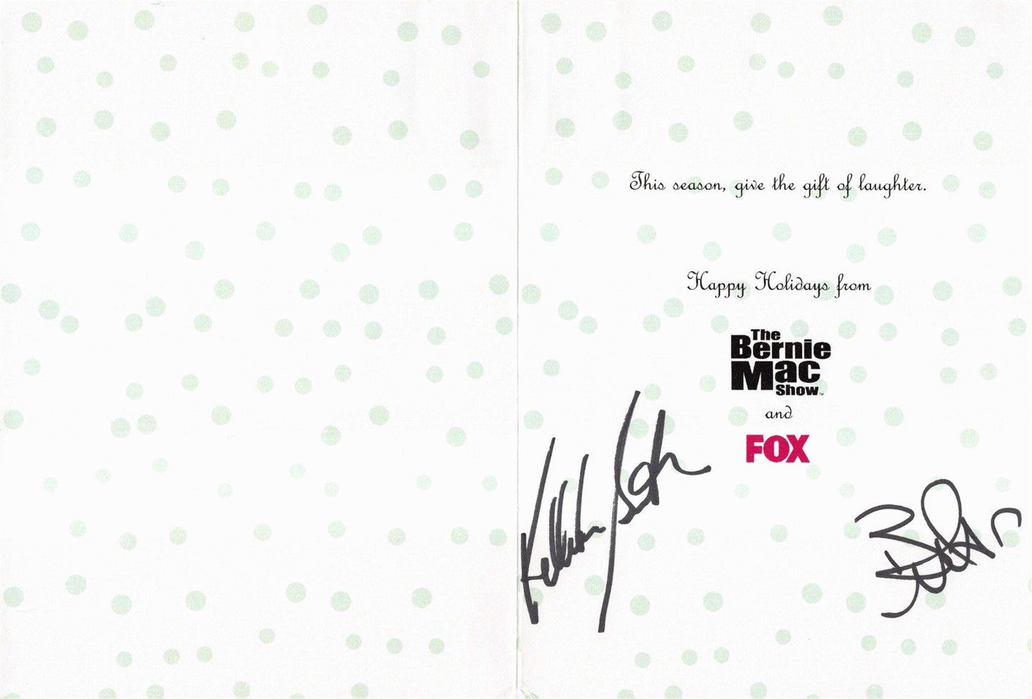 Fox Network BERNIE MAC SHOW Holiday Card SIGNED Kellita Smith