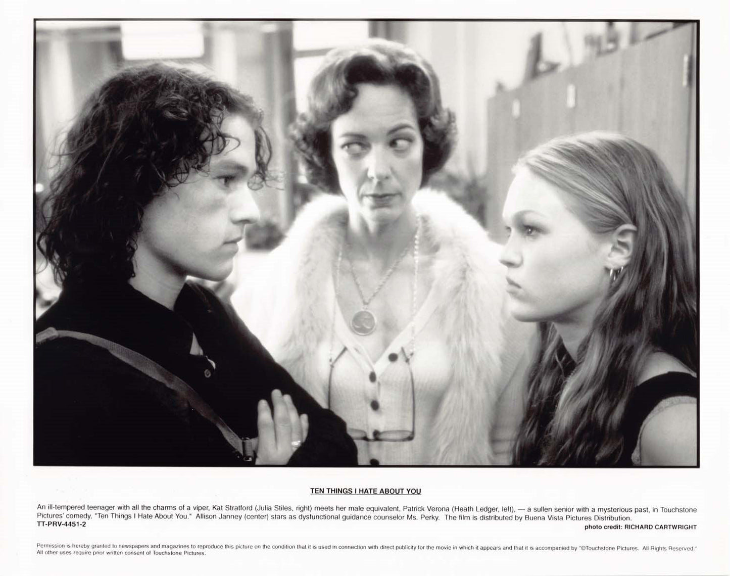 Heath Ledger 10 THINGS I HATE ABOUT YOU Julia Stiles 1999 original press photo