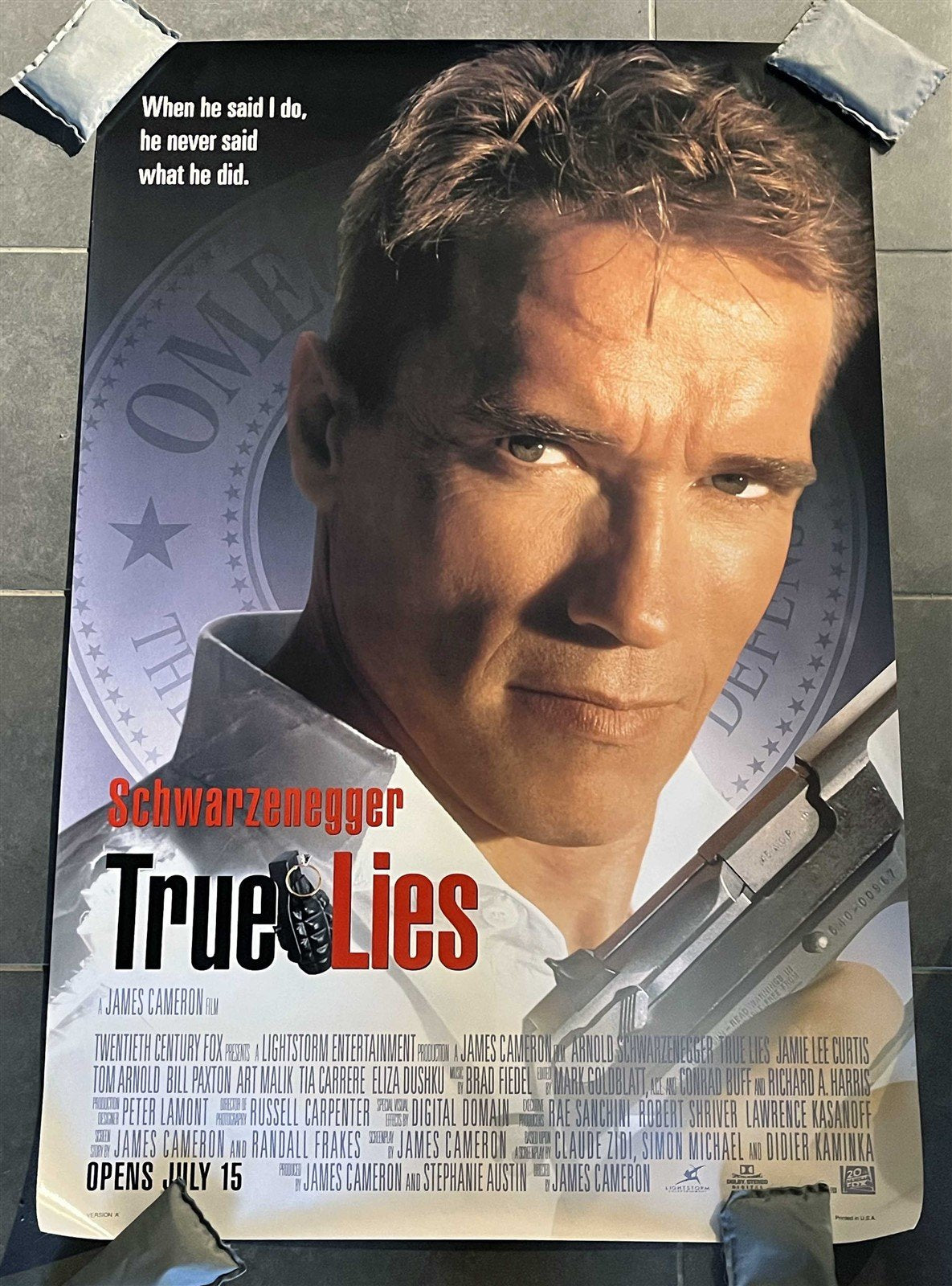 Arnold Schwarzenegger TRUE LIES Jamie Lee Curtis original movie poster 27x40