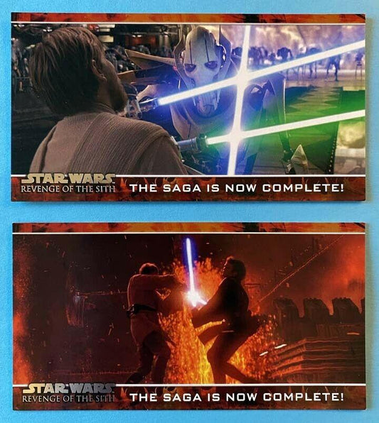 Topps STAR WARS REVENGE OF THE SITH promo P1 & P2 widevision cards