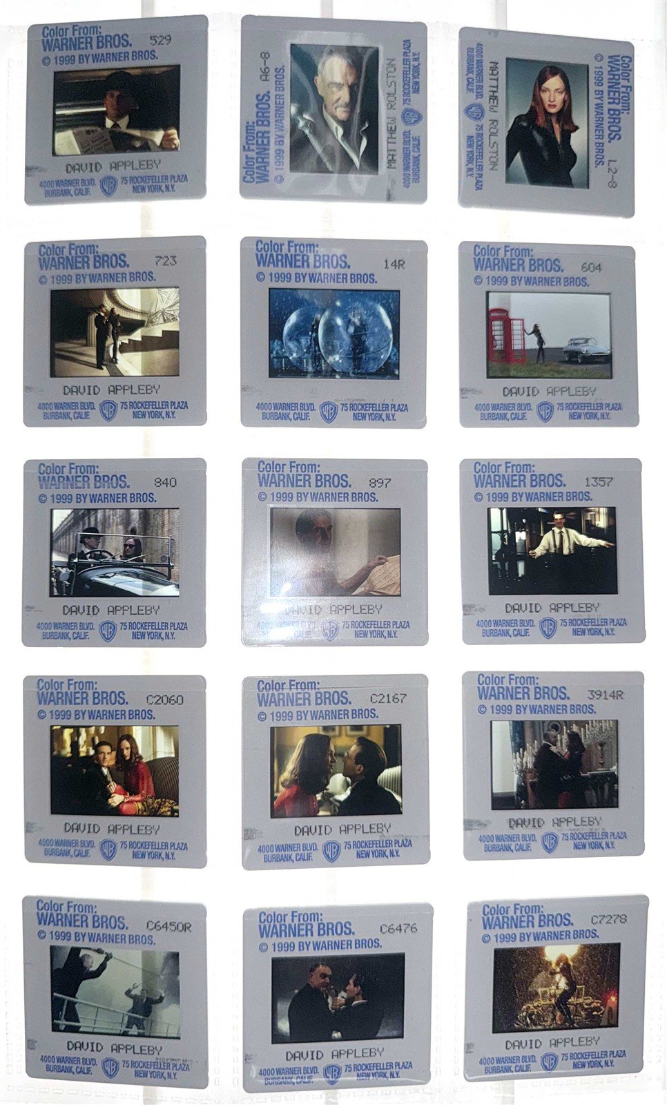 Uma Thurman THE AVENGERS Ralph Fiennes original 35mm studio press slides 1999