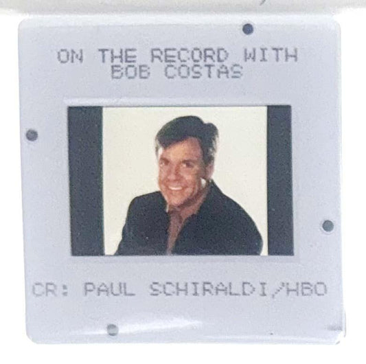 ON THE RECORD WITH BOB COSTAS original media press color 35mm slide 2001 HBO