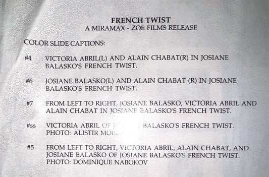 Victoria Abril FRENCH TWIST Alain Chabat original 35mm studio press slides