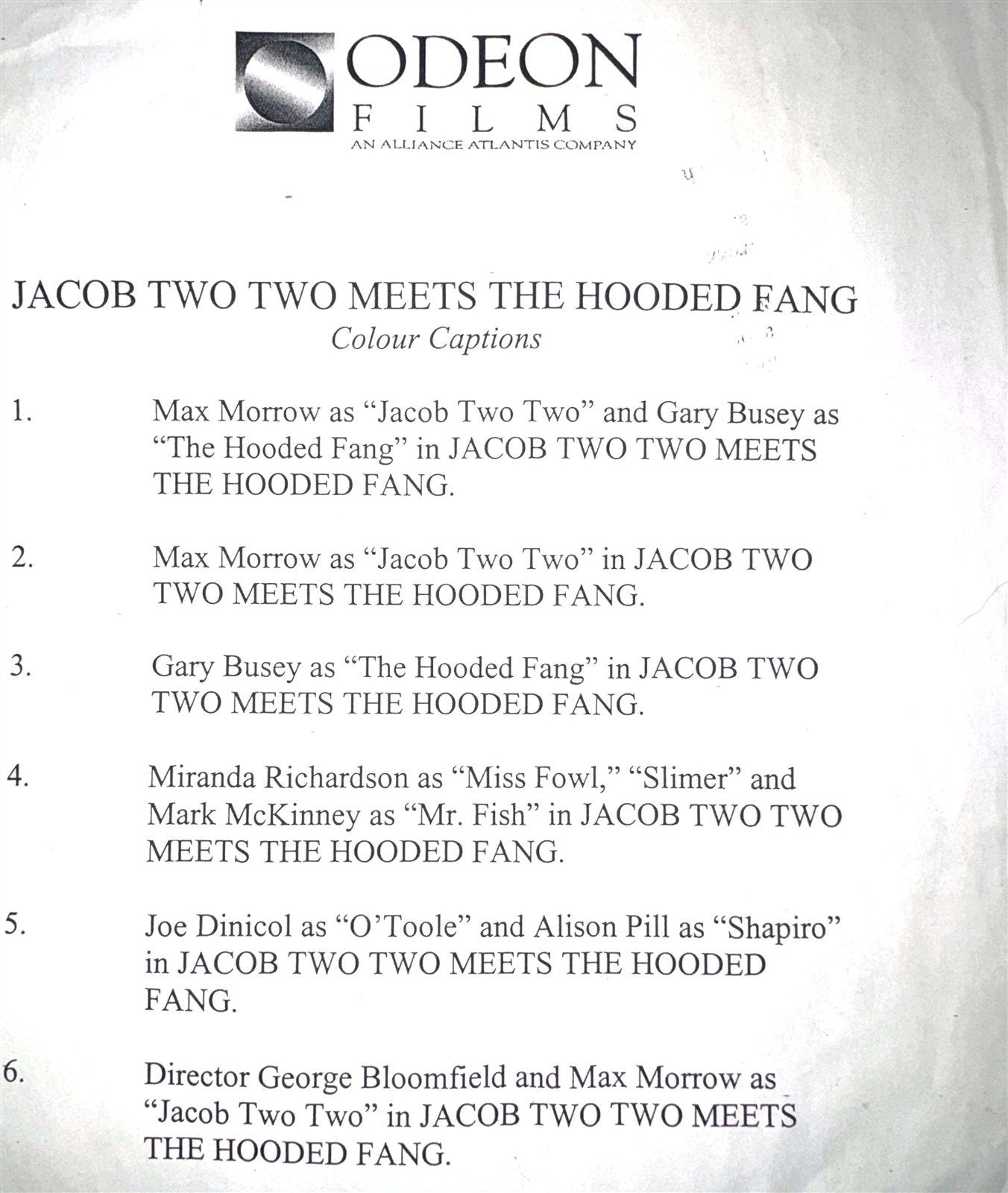 Gary Busey JACOB TWO TWO MEETS THE HOODED FANG original 35mm press slides