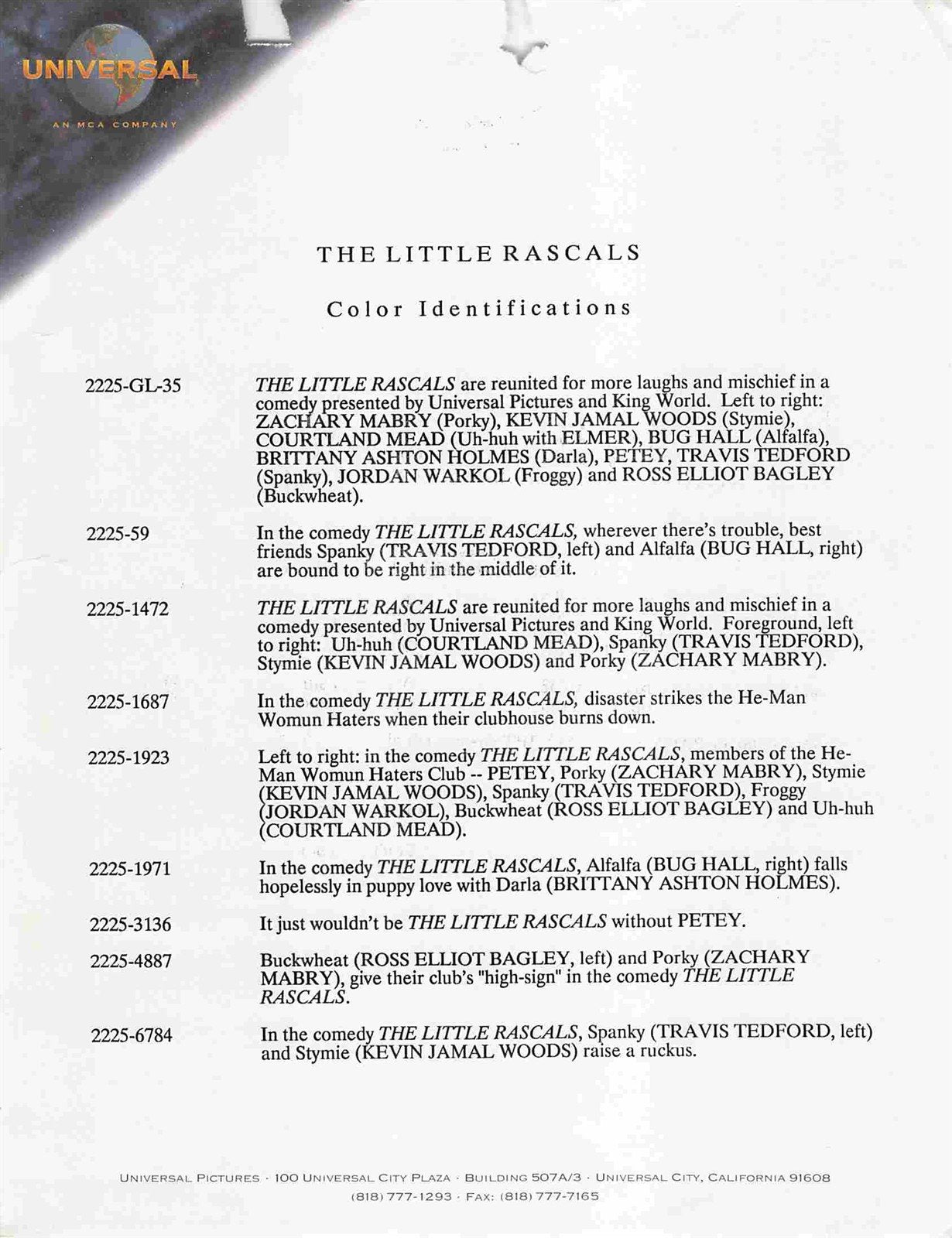 THE LITTLE RASCALS original 35mm studio press slides 1994