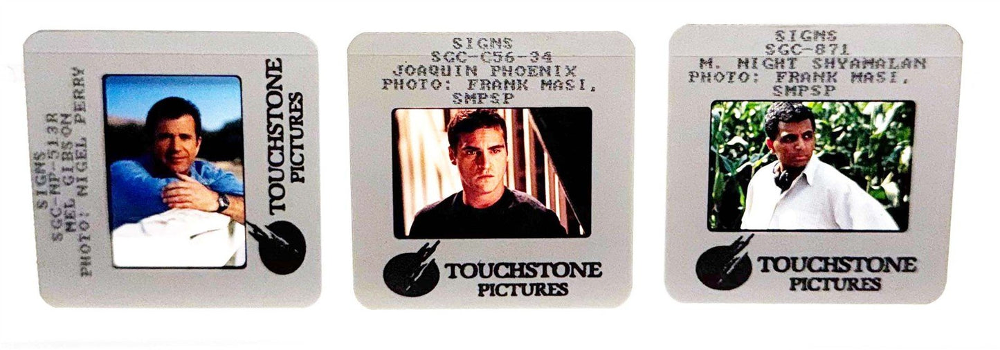 Mel Gibson SIGNS Joaquin Phoenix original 35mm studio press slides