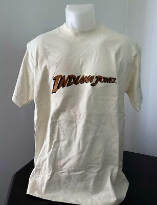 1990's embroidered INDIANA JONES vintage logo tee shirt size Medium USA
