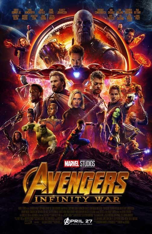 Robert Downey Jr AVENGERS INFINITY WAR cast movie poster 11x17