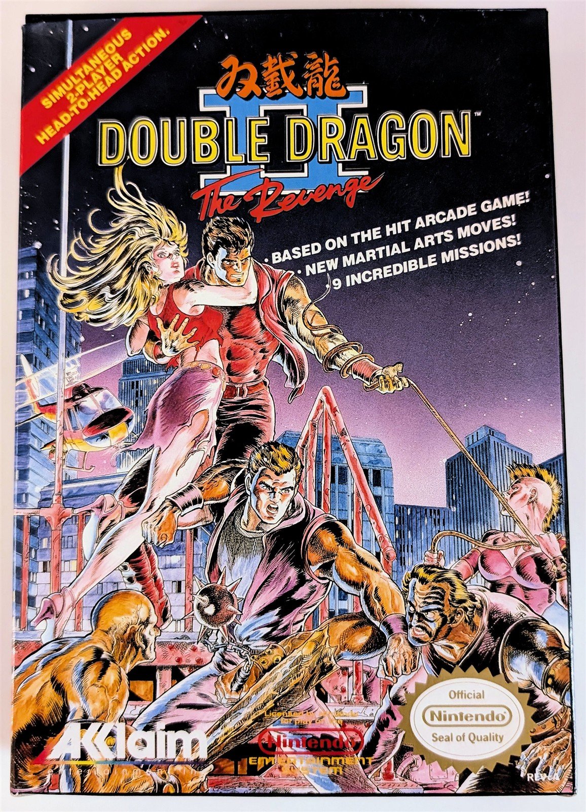 DOUBLE DRAGON II: THE REVENGE Nintendo NES 1990, Game Box Manual, Used, Tested