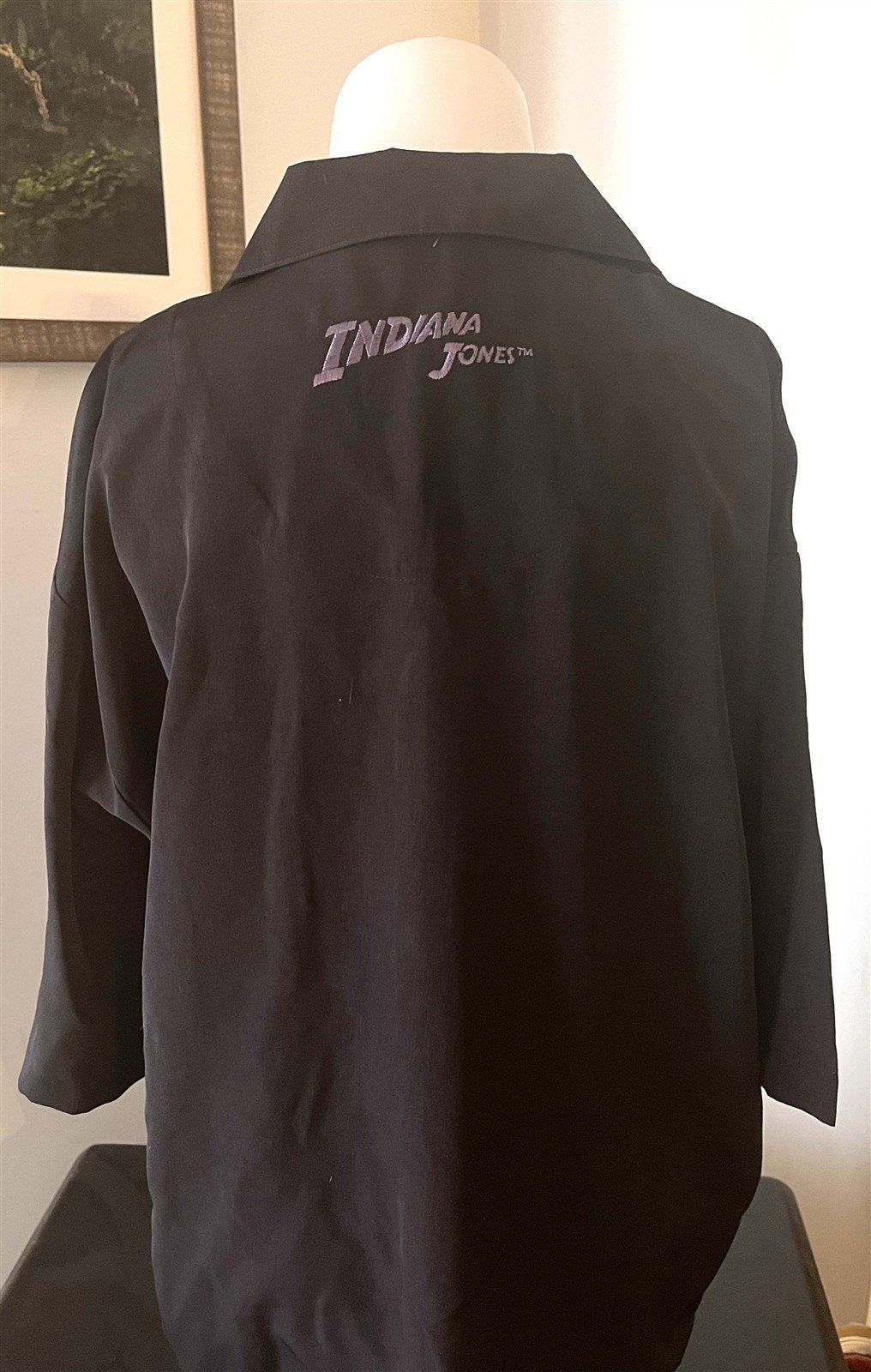 Vtg 1990's Disney INDIANA JONES short sleeve dress shirt full face