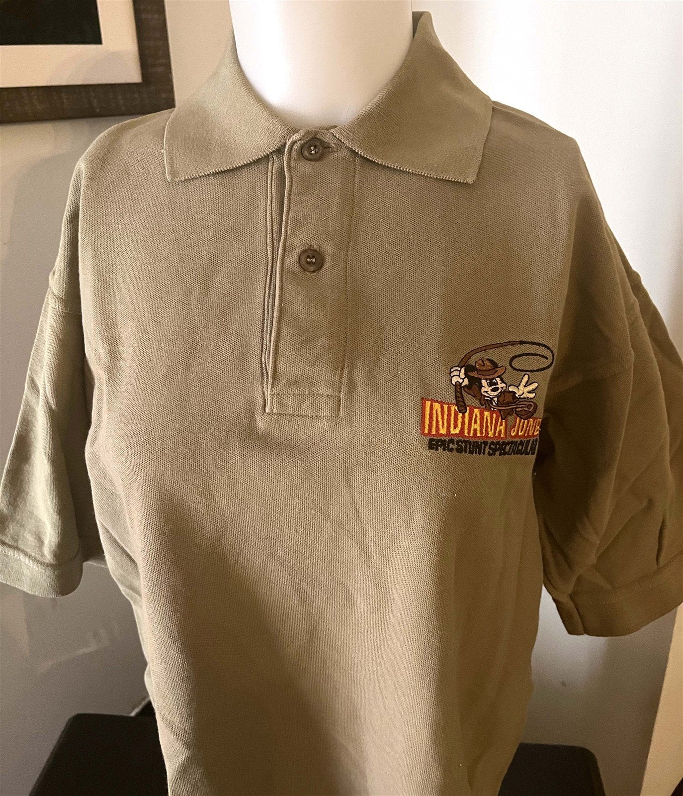 1990's Disney World EPIC STUNT SPECTACULAR INDIANA JONES embroidered shirt NEW