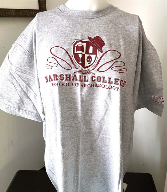 Lucasfilm INDIANA JONES KINGDOM CRYSTAL SKULL crew MARSHALL COLLEGE shirt ILM