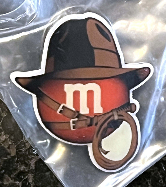 2008 promotional M&M's INDIANA JONES lapel pin