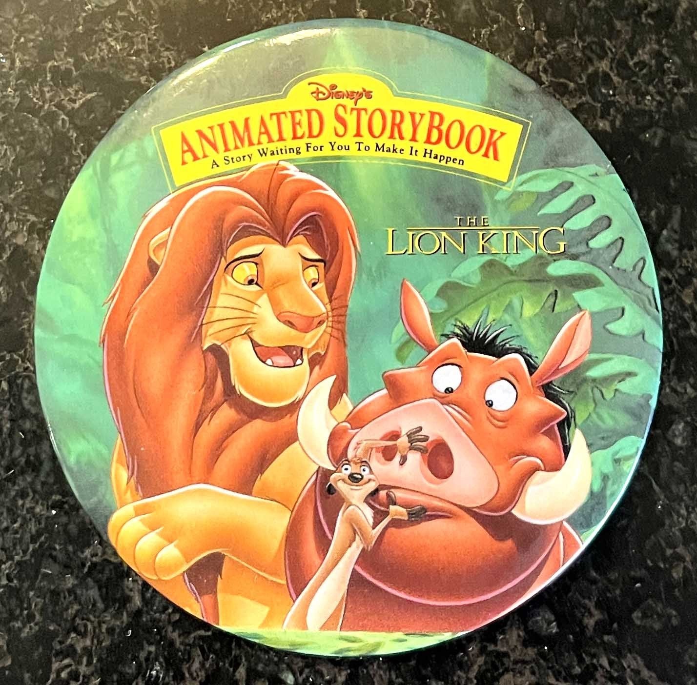 Disney's ANIMATED STORYBOOK THE LION KING original 1994 NEW promo pin button