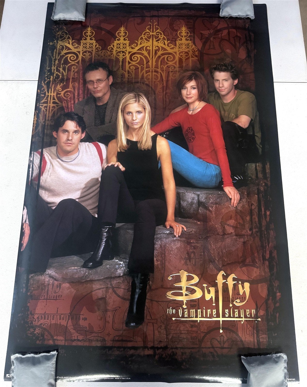 Sarah Michelle Gellar BUFFY THE VAMPIRE SLAYER cast poster ORIGINAL At-A-Glance