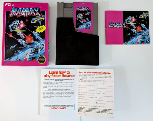MAGMAX Nintendo NES FCI 1988, Game, Sleeve, Box, Manual, Used, Tested