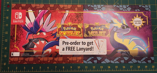 Nintendo SWITCH wall display signage POKEMON SCARLET VIOLET store sign MINT