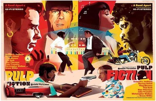 Bruce Willis PULP FICTION John Travolta cast poster 17x11 Quentin Tarantino