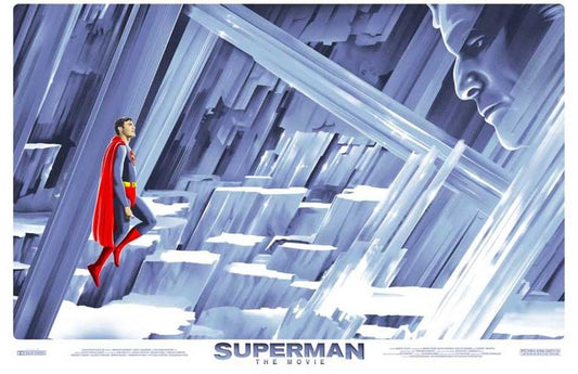 Christopher Reeve SUPERMAN Marlon Brando Fortress of Solitude movie poster 17x11
