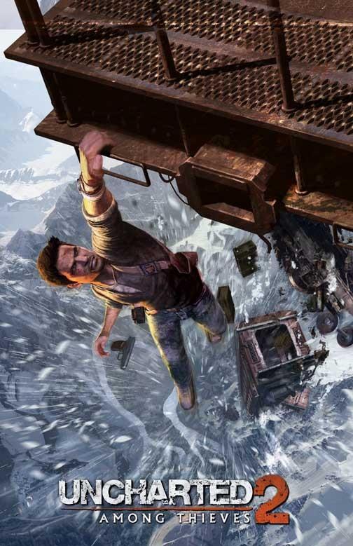 Naughty Dog UNCHARTED 2 AMONG THIEVES Nathan Drake video game poster 11x17