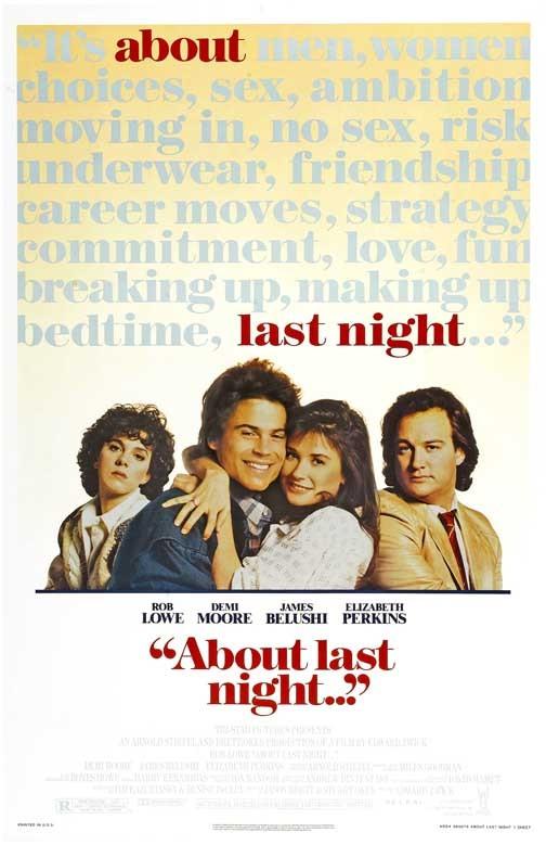 Demi Moore ABOUT LAST NIGHT Rob Lowe James Belushi movie poster 11x17