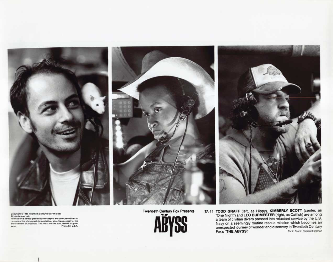 Todd Graff THE ABYSS Kimberly Scott Leo Burmester original 10x8 press photo 1989
