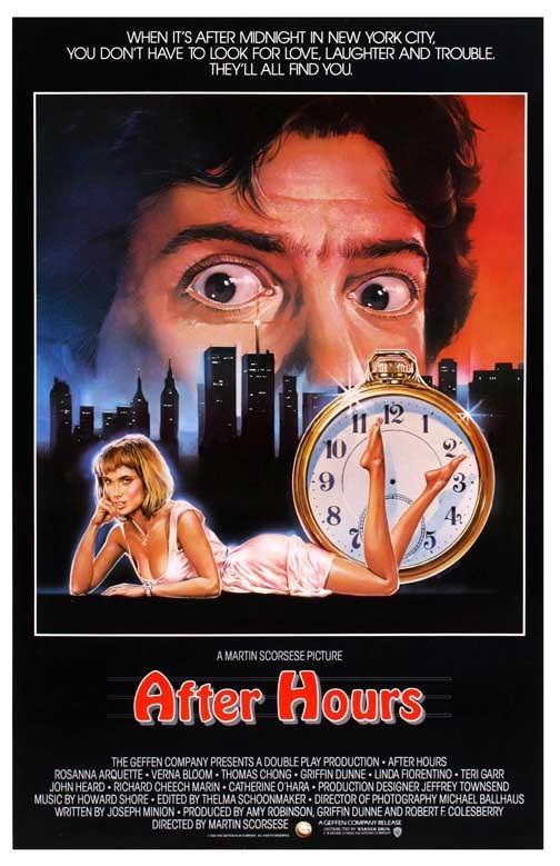 Griffin Dunne AFTER HOURS Rosanna Arquette movie poster 11x17 Martin Scorsese
