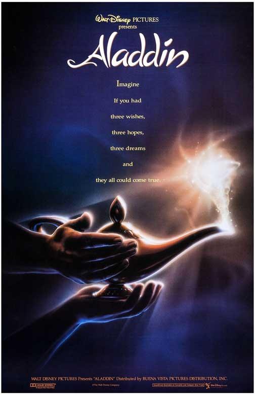 Robin Williams ALADDIN advance movie poster 11x17 John Alvin