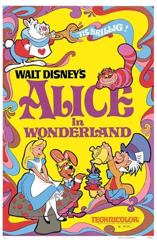 Disney's animated ALICE IN WONDERLAND movie poster 11x17