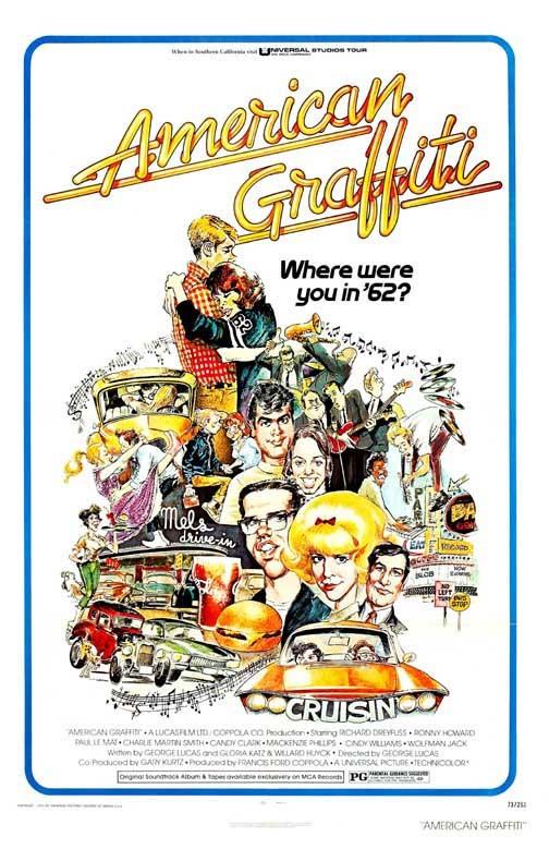 Ron Howard AMERICAN GRAFFITI Harrison Ford movie poster 11x17 George Lucas