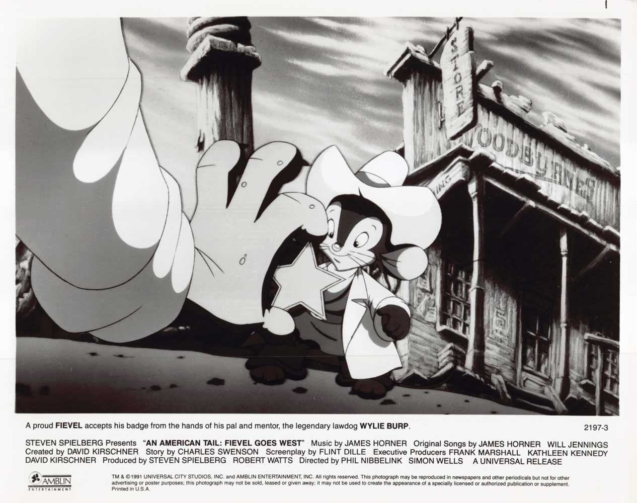 James Stewart AN AMERICAN TAIL FIEVEL GOES WEST original 10x8 press photo 1991