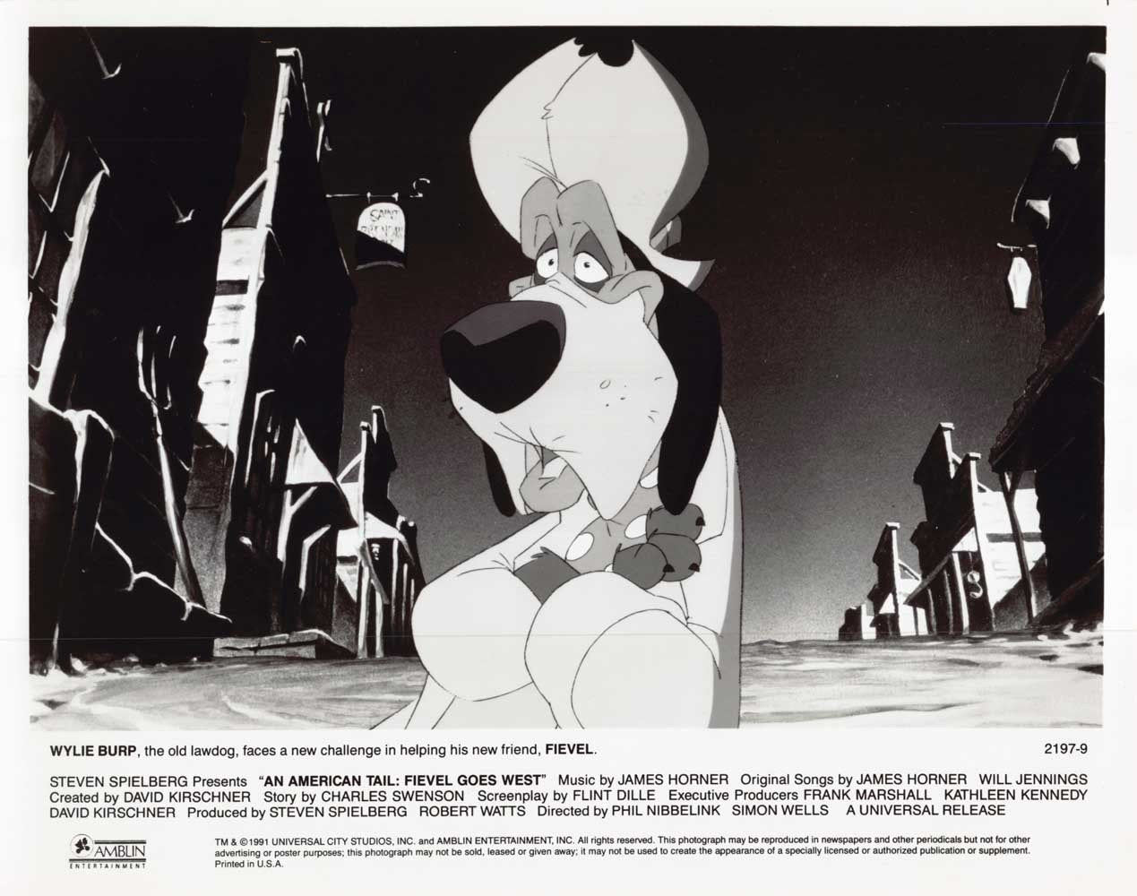AN AMERICAN TAIL FIEVEL GOES WEST James Stewart original 10x8 press photo 1991