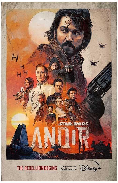 Diego Luna STAR WARS ANDOR cast sunset movie poster 11x17