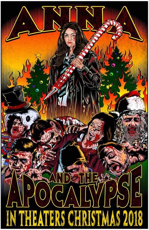 Ella Hunt ANNA AND THE APOCALYPSE Malcolm Cumming artwork movie poster 11x17