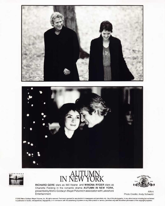 Richard Gere AUTUMN IN NEW YORK Winona Ryder original 8x10 press photo
