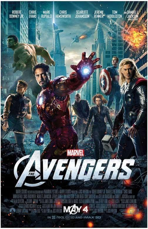 Robert Downey Jr AVENGERS Chris Evans cast movie poster 11x17