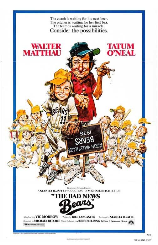 Walter Matthau BAD NEWS BEARS Tatum O'Neal movie poster 11x17