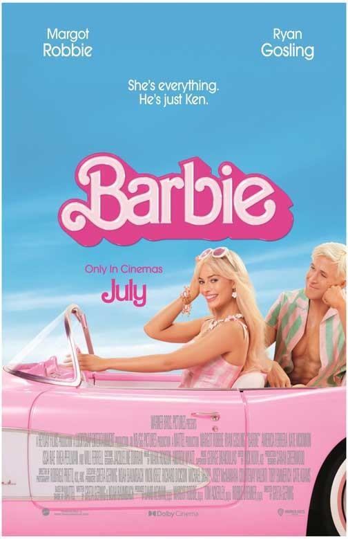 Margot Robbie BARBIE Ryan Gosling movie poster 11x17