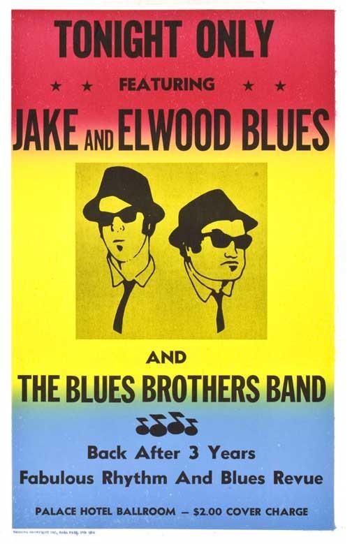 John Belushi THE BLUES BROTHERS Dan Aykroyd concert poster 11x17