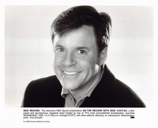 ON THE RECORD WITH BOB COSTAS original 10x8 press photo 2001 HBO