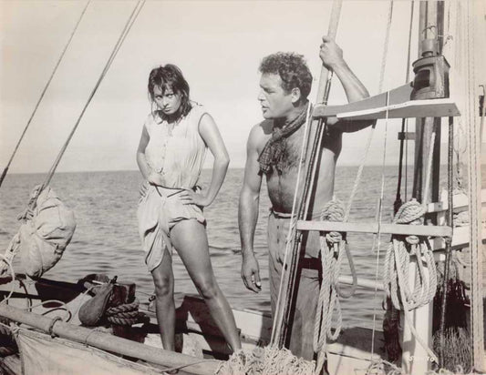 Sophia Loren BOY ON A DOLPHIN Jorge Mistral original 7½ x 9¾ press photo boat