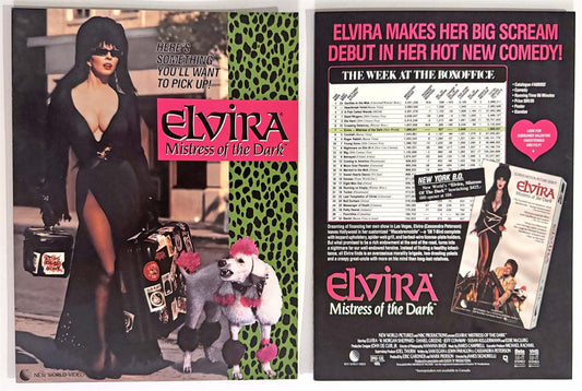 Cassandra Peterson ELVIRA MISTRESS OF THE DARK color foldout VHS brochure