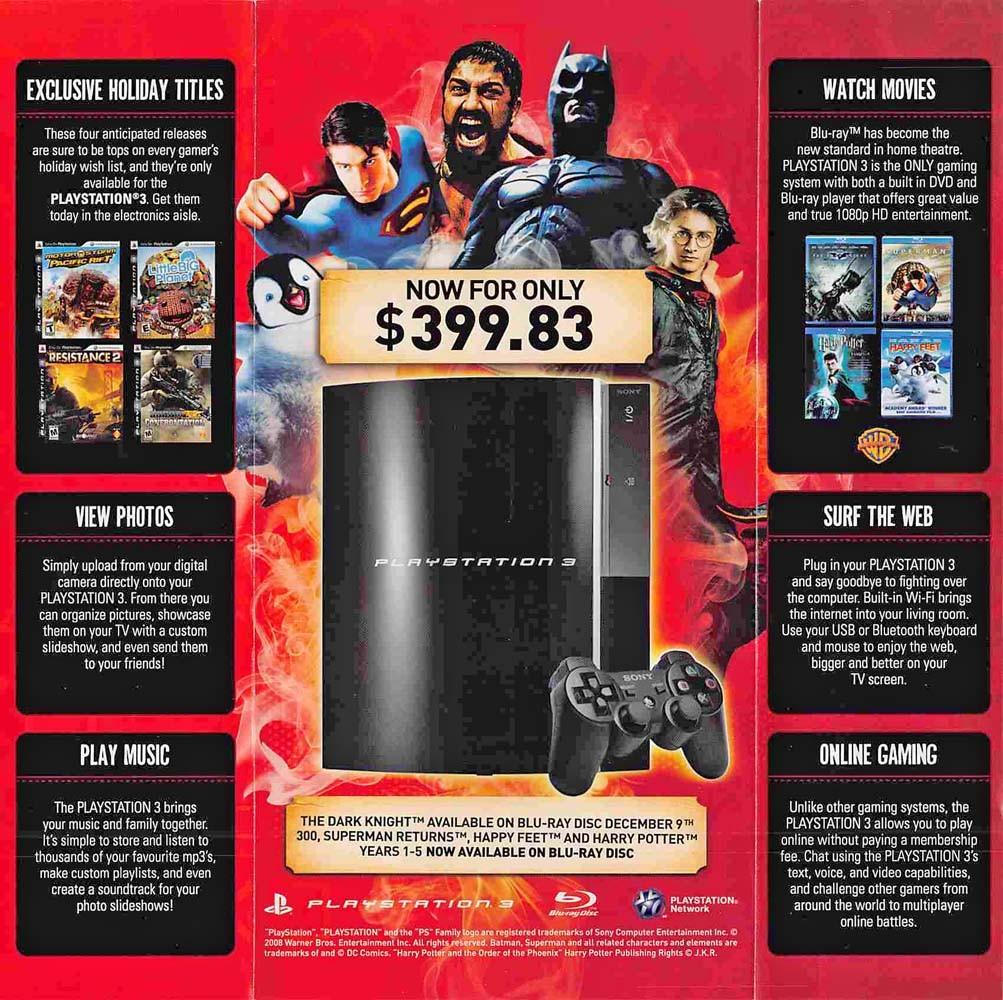 PS3 original Sony Playstation 3 brochure catalog 2008