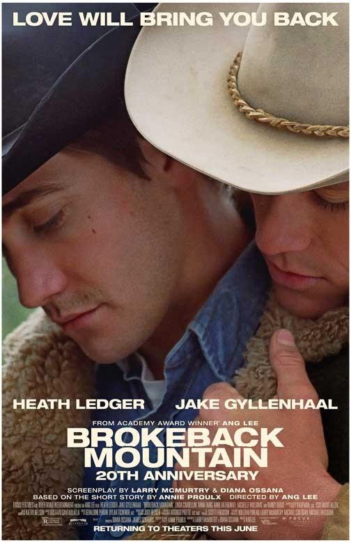 Heath Ledger BROKEBACK MOUNTAIN Jake Gyllenhaal 20th Anniv movie poster 11x17
