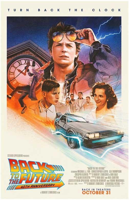 Michael J Fox BACK TO THE FUTURE Clock Tower 40th Anniversary movie poster 11x17