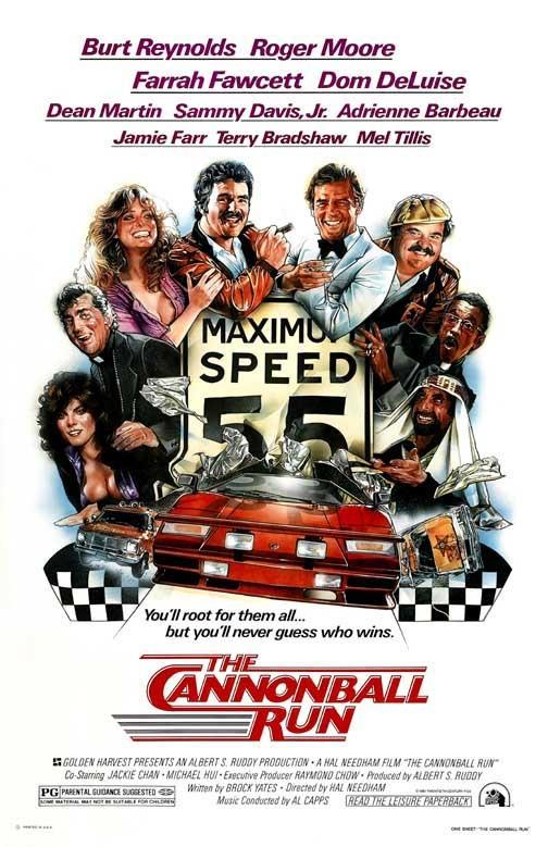 Burt Reynolds CANNONBALL RUN Roger Moore Farah Fawcett movie poster 11x17