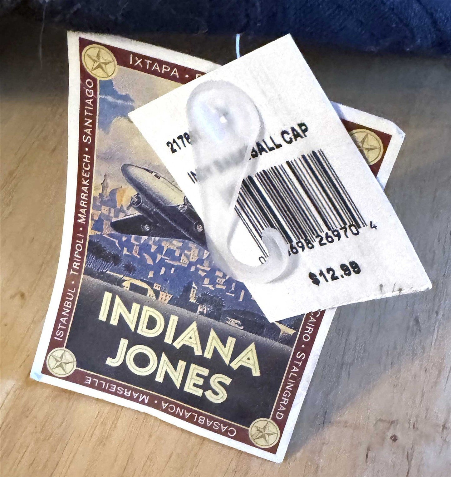 2008 Dorfman INDIANA JONES metal ingot baseball cap BLOCKBUSTER VIDEO exclusive