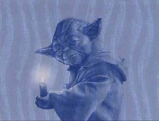 STAR WARS Lucasfilm 2002 YODA w/ Candle ILM SKYWALKER SOUND Christmas Card