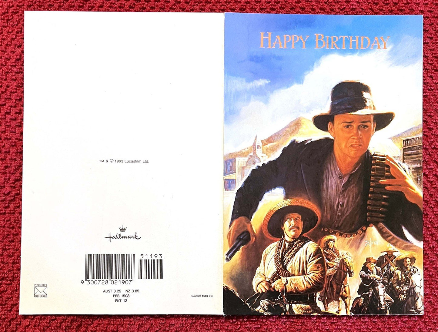 1990's Lucasfilm YOUNG INDIANA JONES set of 8 Hallmark Birthday cards NEW