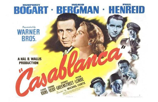 Humphrey Bogart CASABLANCA Ingrid Bergman movie poster 17x11